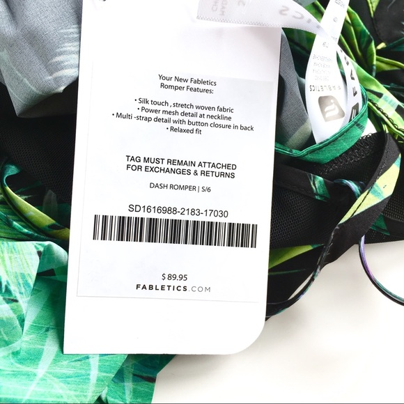 Fabletics | tropical palms strappy athletic romper - Picture 7 of 7